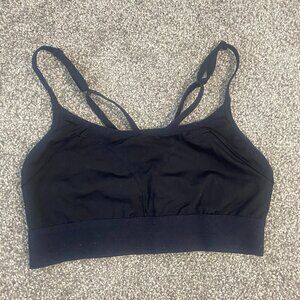 VS Pink‎ Bralette Black Athletic Cross Back Sports Bra Women's Size Small
